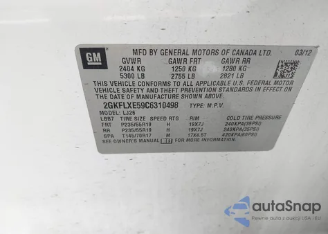 2012 GMC Terrain Slt-2 из США, поврежденный, VIN 2GKFLXE59C6310498